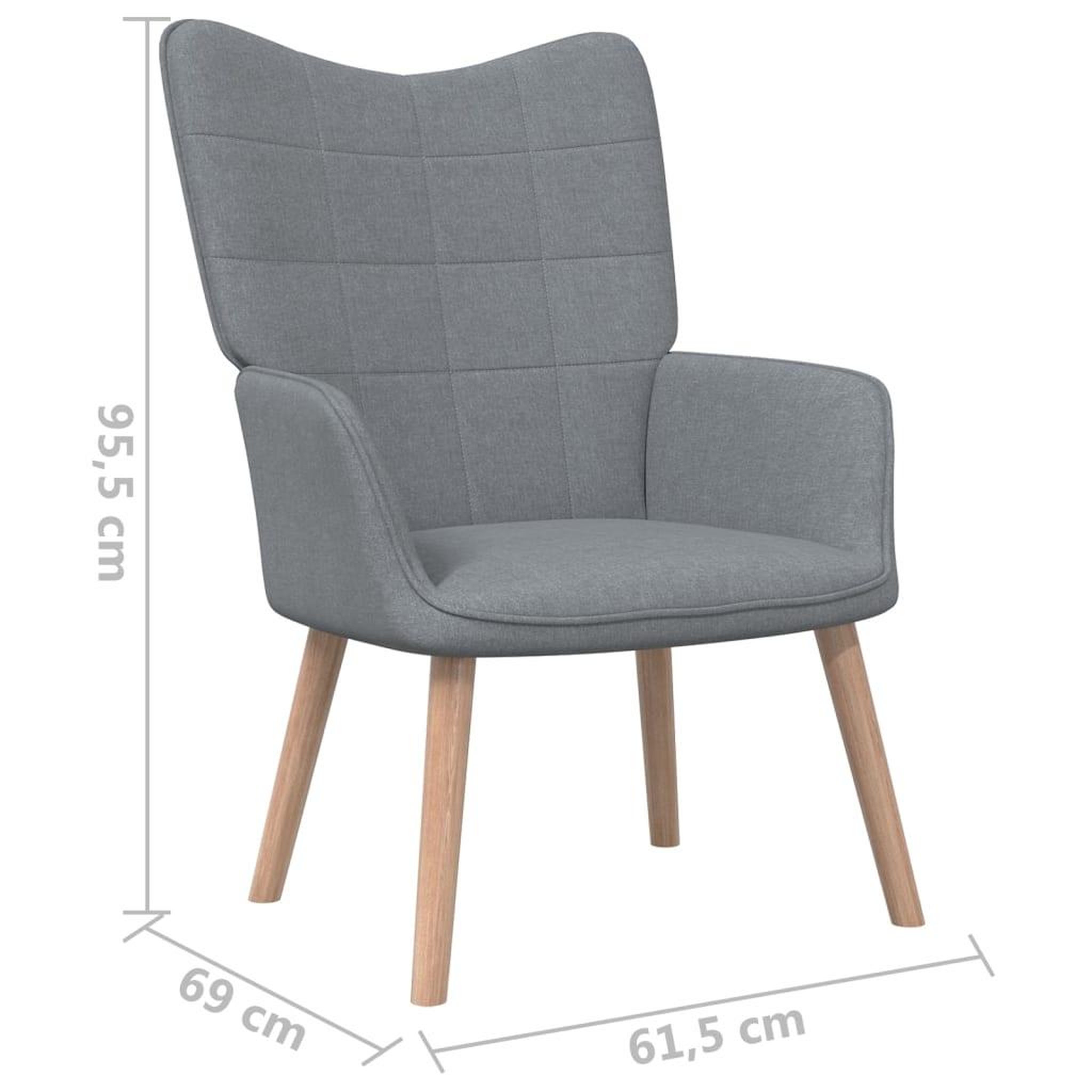 Voir la diapositive 6 : VIDAXL Chaise de relaxation Gris clair Tissu