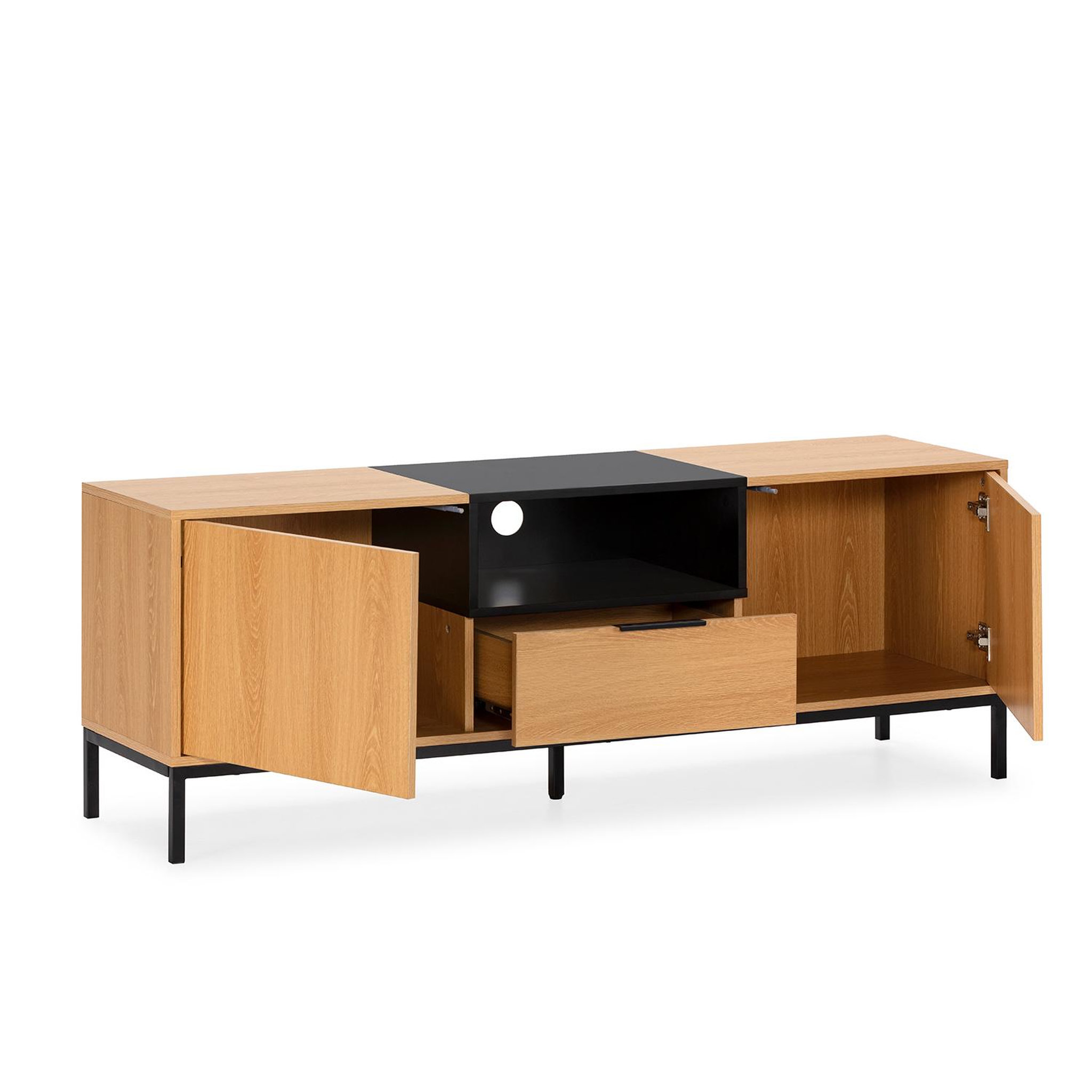 Voir la diapositive 3 : VS VENTA-STOCK Meuble Tv Nieve 2 portes 1 tiroir couleur Chêne