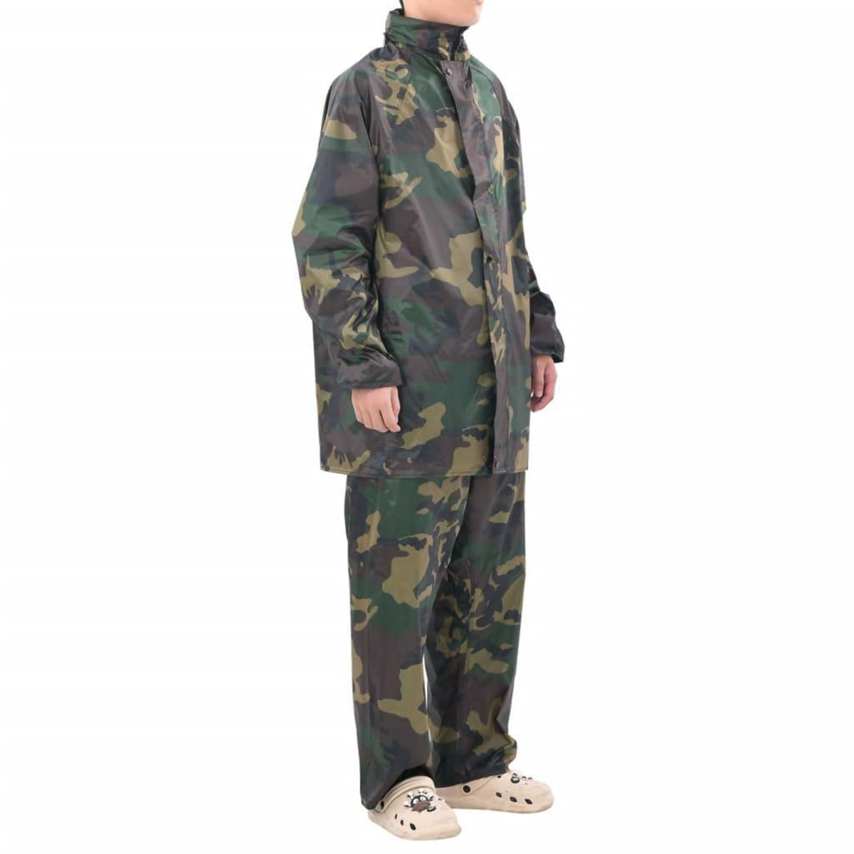 VIDAXL Combinaison de pluie avec capuche 2 pcs Hommes Camouflage M