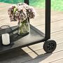 Voir la diapositive 4 : HOMCOM Desserte de jardin - desserte pour plancha - chariot de service à roulettes multi-rangements acier noir