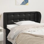 VIDAXL Tete de lit avec oreilles Noir 93x23x78/88 cm Similicuir