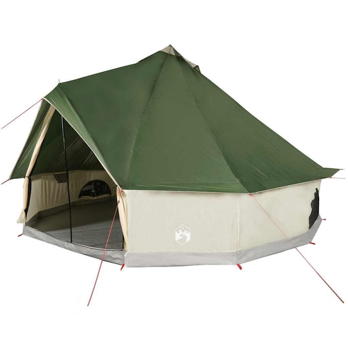 VIDAXL Tente familiale tipi 12 personnes vert impermeable