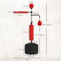 Voir la diapositive 3 : HOMCOM Sac de frappe boxe autoportant punching ball brunier 3 en 1 revêtement synthétique dim. 88L x 50l x 160-230H cm rouge