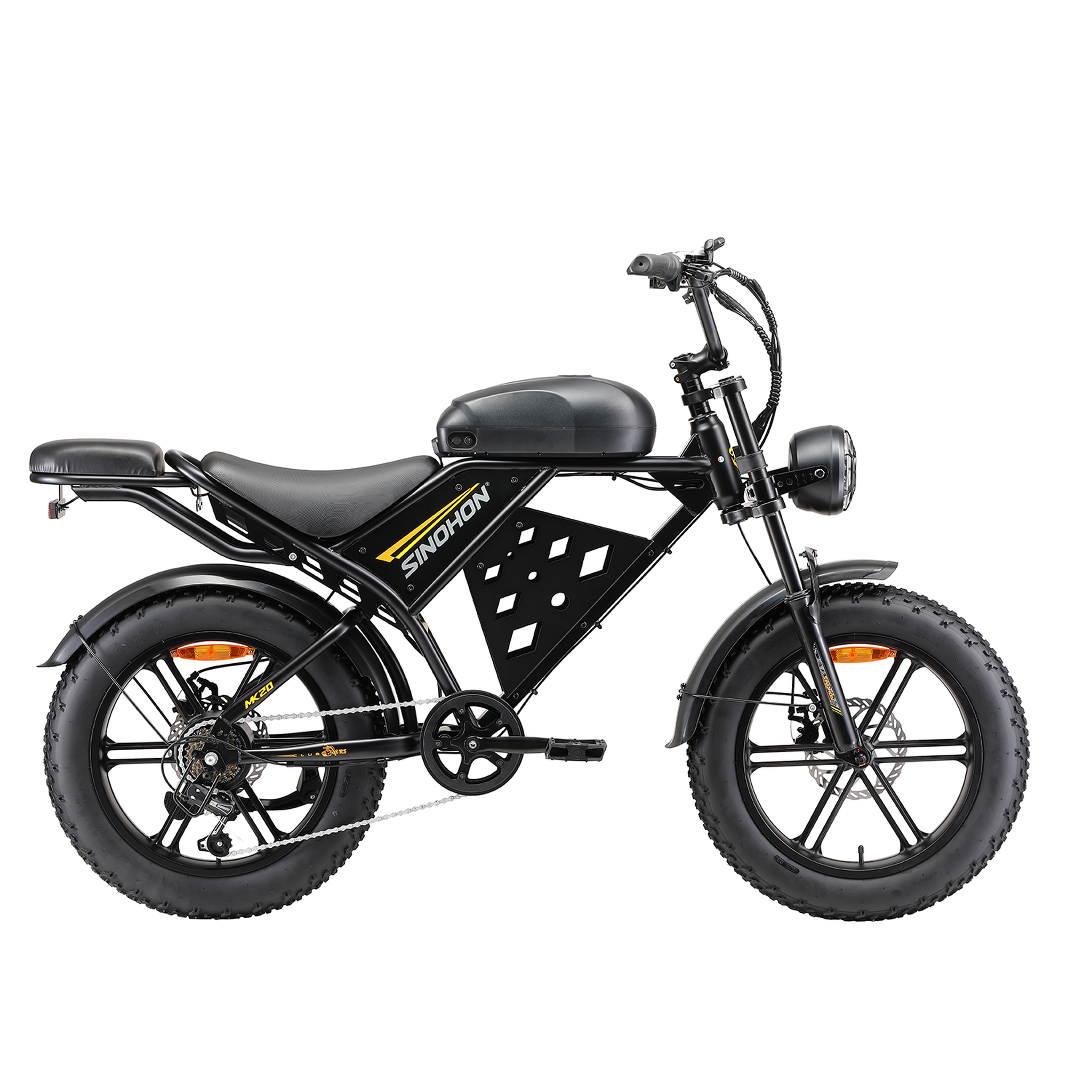 SINOHON Vélo électrique fat bike robuste sinohon mk20-d, 20 pouces tout-terrain, noir