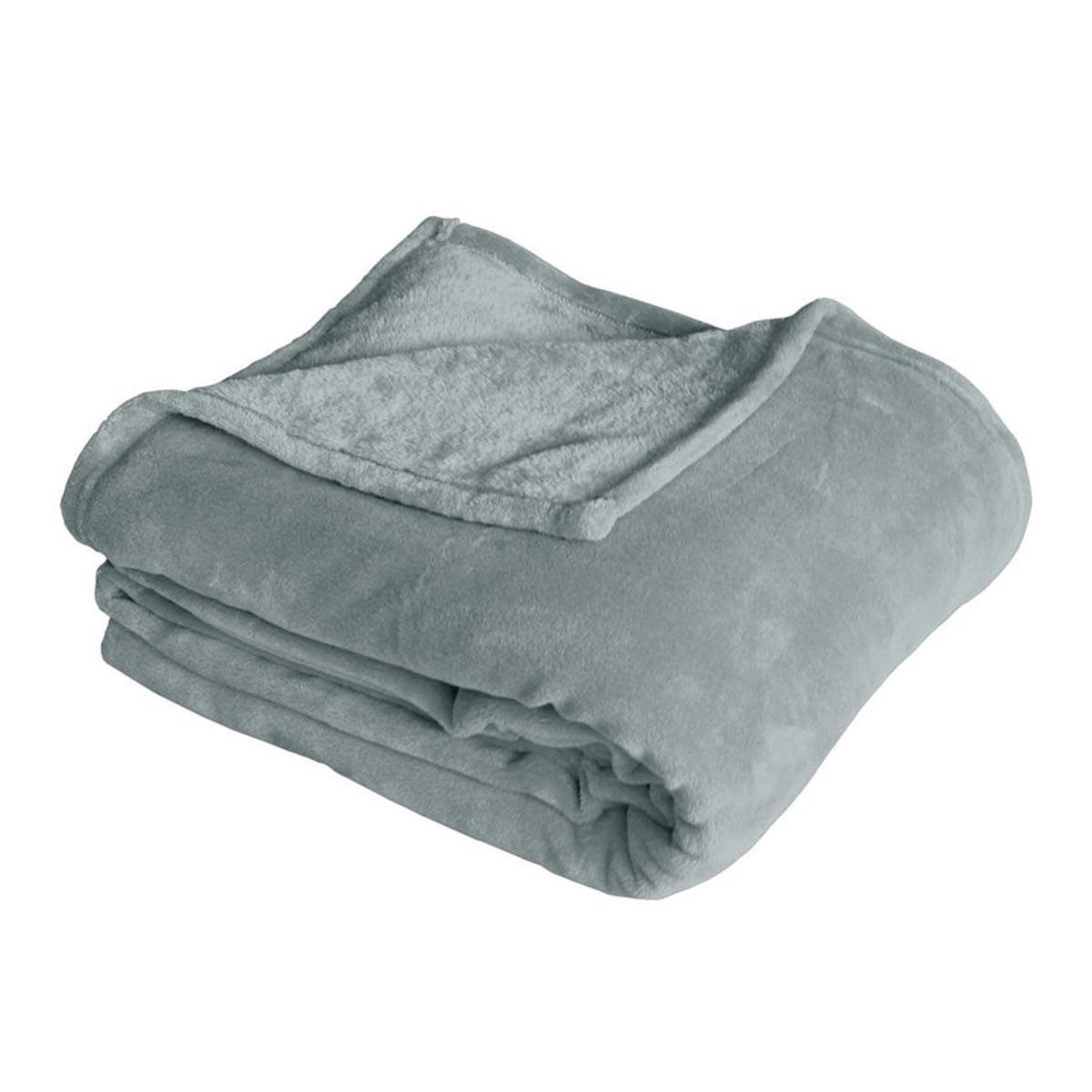 ENJOY HOME Plaid polaire uni  coral fleece  125x150cm gris clair