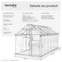 Voir la diapositive 6 : tectake Serre avec fondation 11,13 m³ blanc transparent