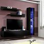 Voir la diapositive 3 : Paris Prix Meuble TV Mural Design  Fly II  260cm Noir