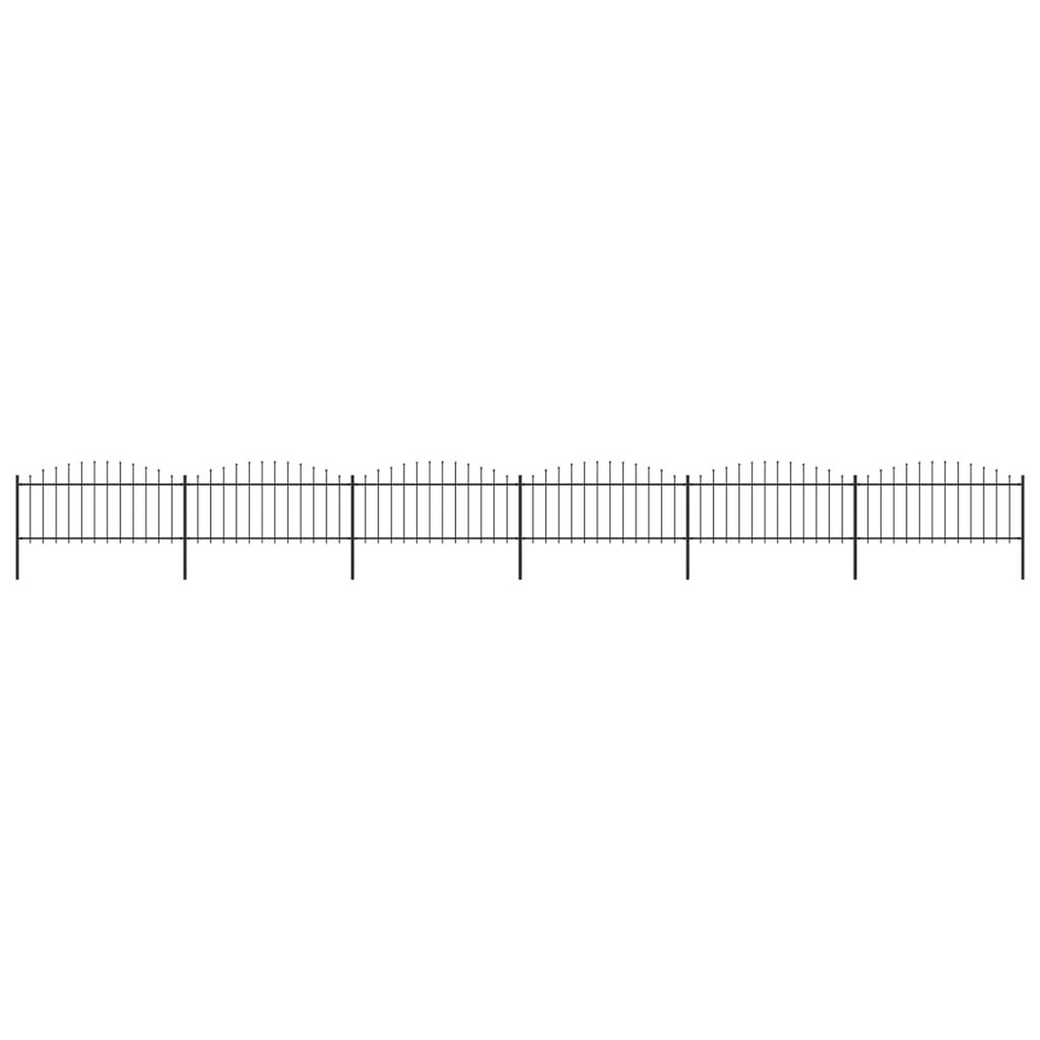 VIDAXL Cloture de jardin a dessus en lance Acier (0,5-0,75)x10,2m Noir