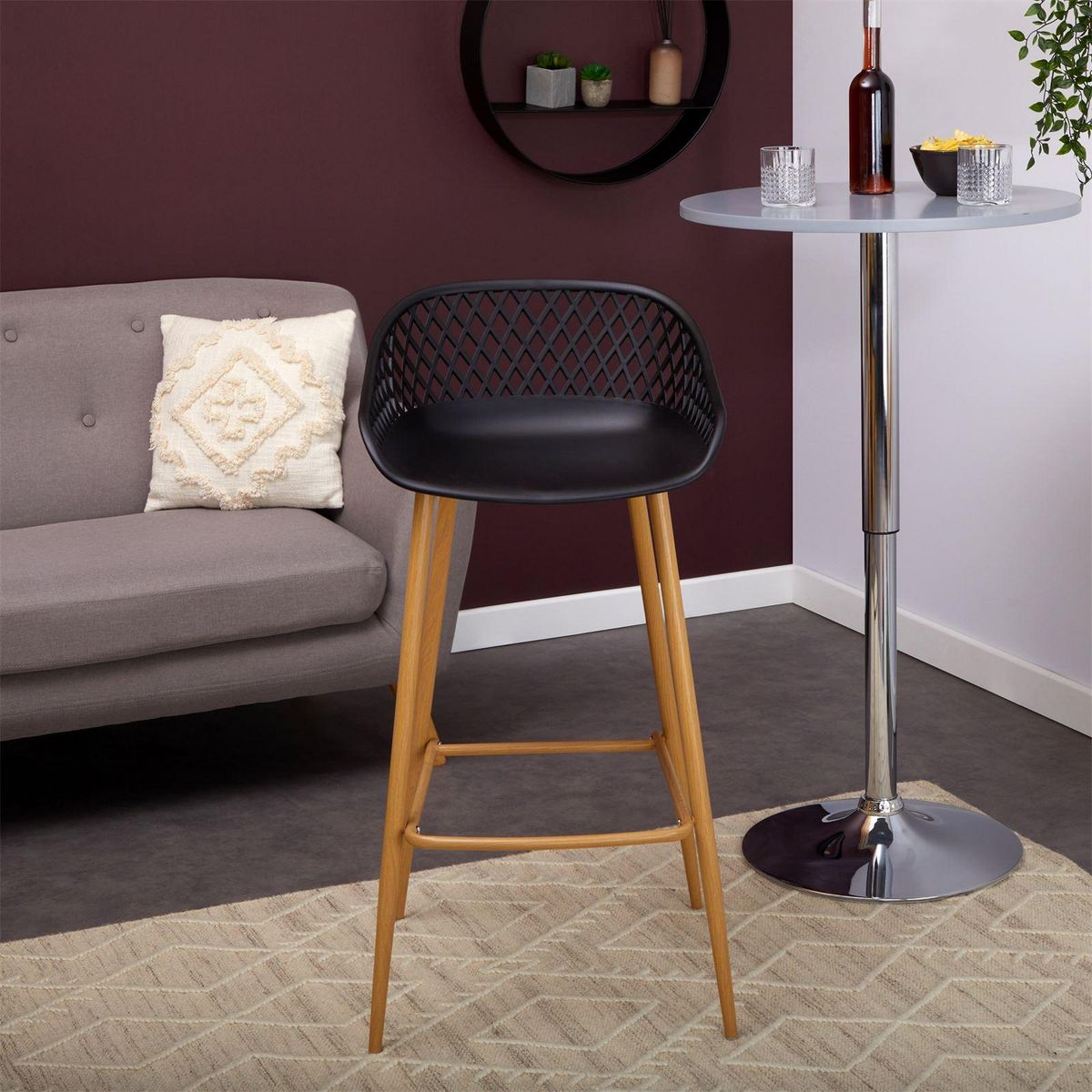 IDIMEX Lot de 2 tabourets de bar IREK, en plastique