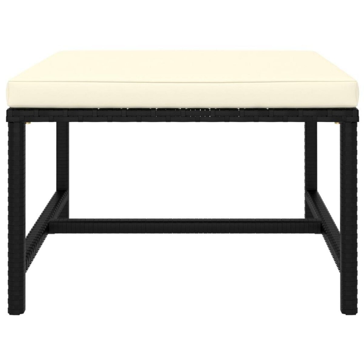 VIDAXL Canapes de jardin 4 pcs avec coussins Noir Resine tressee