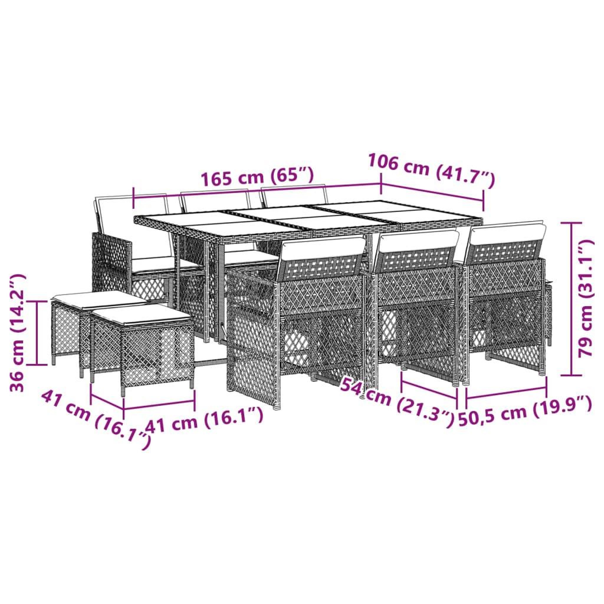 Voir la diapositive 6 : VIDAXL Ensemble a manger de jardin 11 pcs coussins noir resine tressee