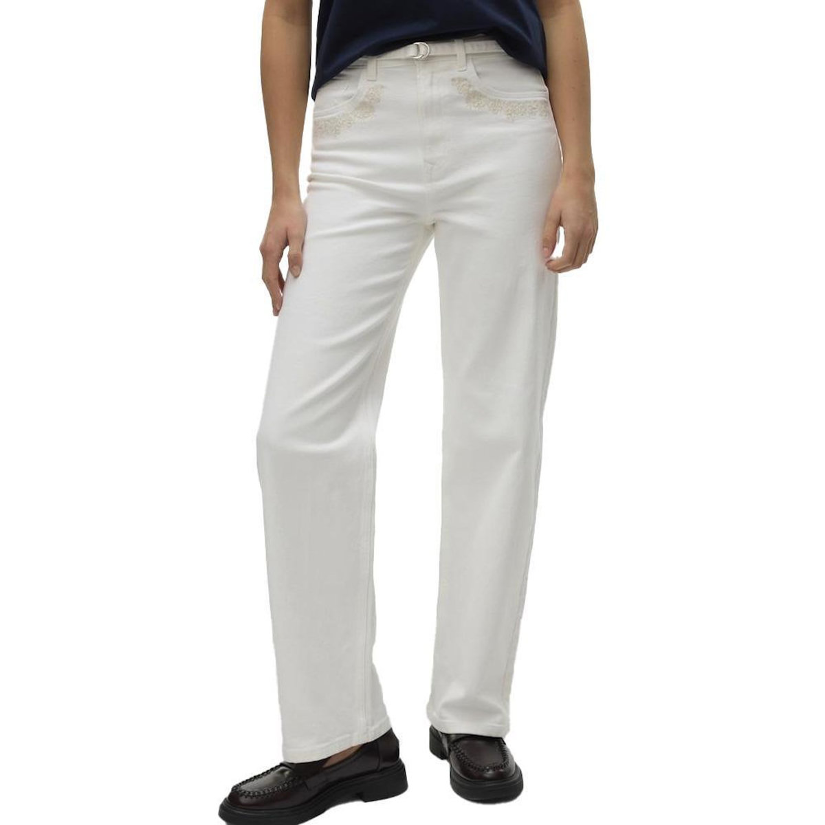 Vero Moda Jean Droit Blanc Femme Vero Moda Tessa