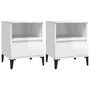 Voir la diapositive 2 : VIDAXL Tables de chevet 2 pcs Blanc brillant 40x35x50 cm