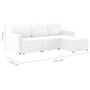 Voir la diapositive 6 : VIDAXL Canape-lit modulaire 3 places Blanc Similicuir
