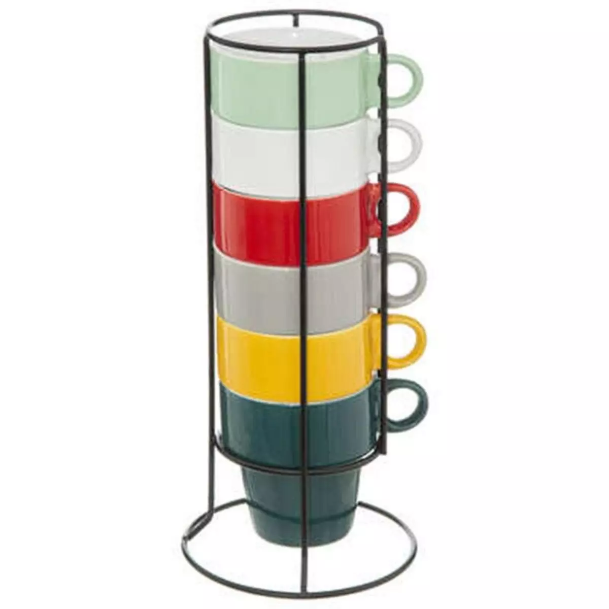  Lot de 6 Mugs sur Rack  Colorama  26cl Multicolore