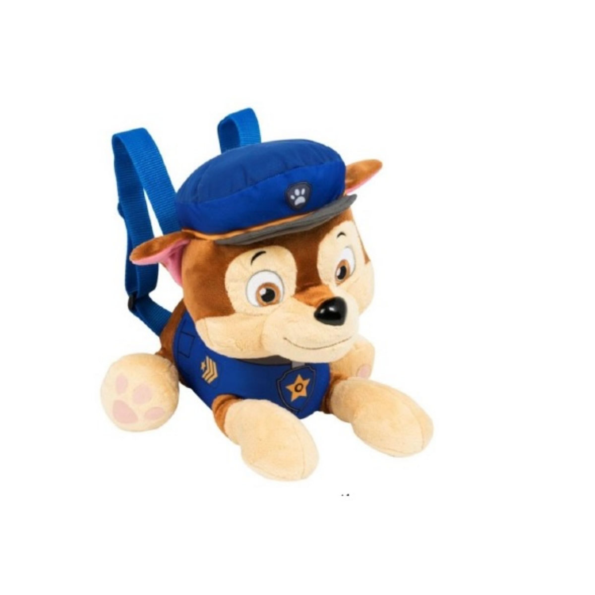 Peluche CHASE La Pat' Patrouille (Paw Patrol) 30 Cm - Avec Sac à Dos, Occasion