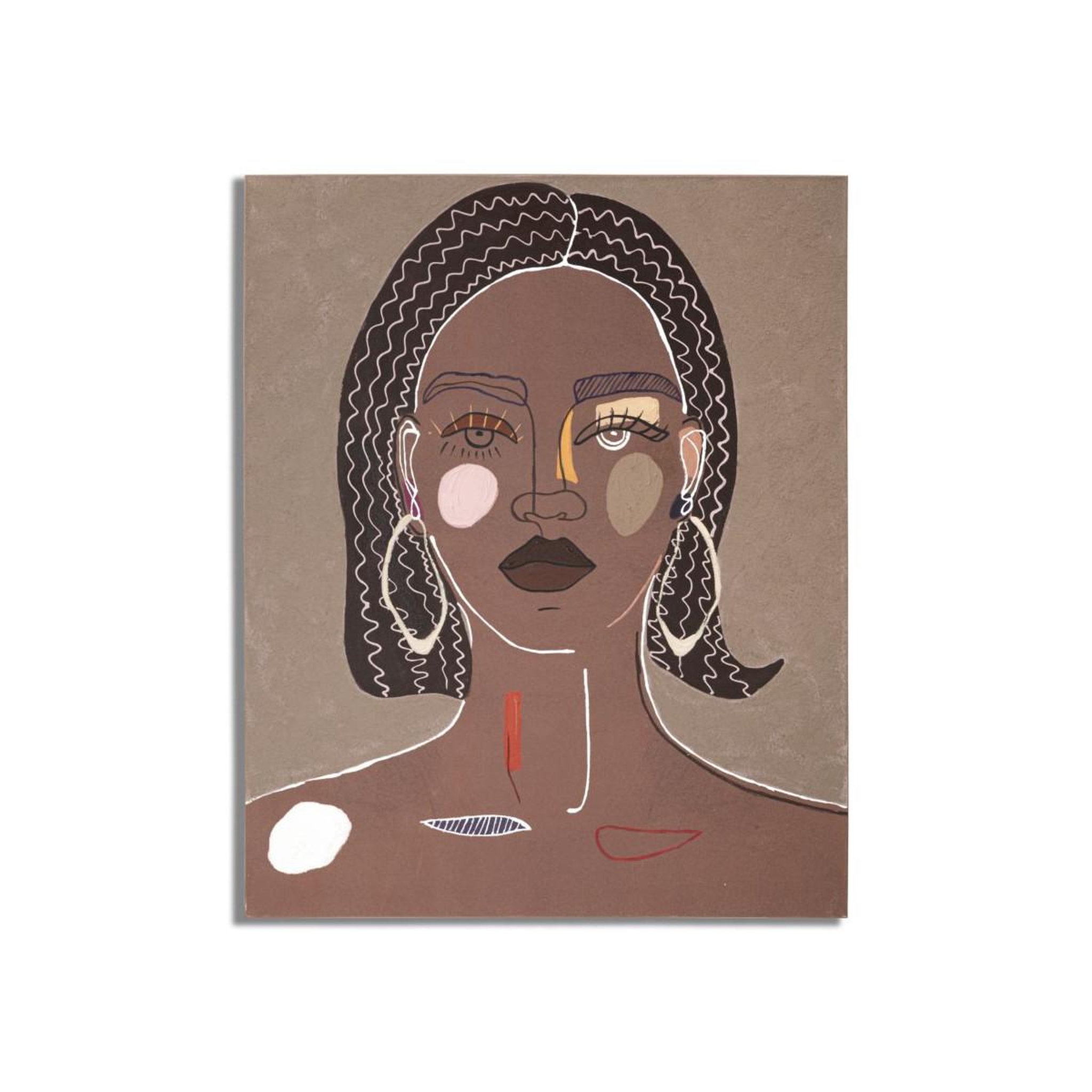 Paris Prix Toile imprimée déco  tribal face  80x100cm marron