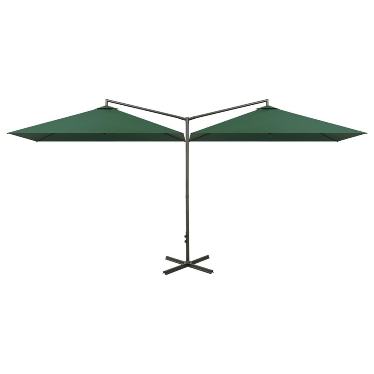 VIDAXL Parasol de jardin double avec mat en acier Vert 600x300 cm