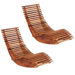 VIDAXL Chaises longues basculantes lot de 2 bois d'acacia