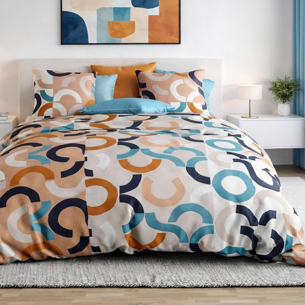 ATELIER DU COTON Parure housse de couette coton 57fils, igor