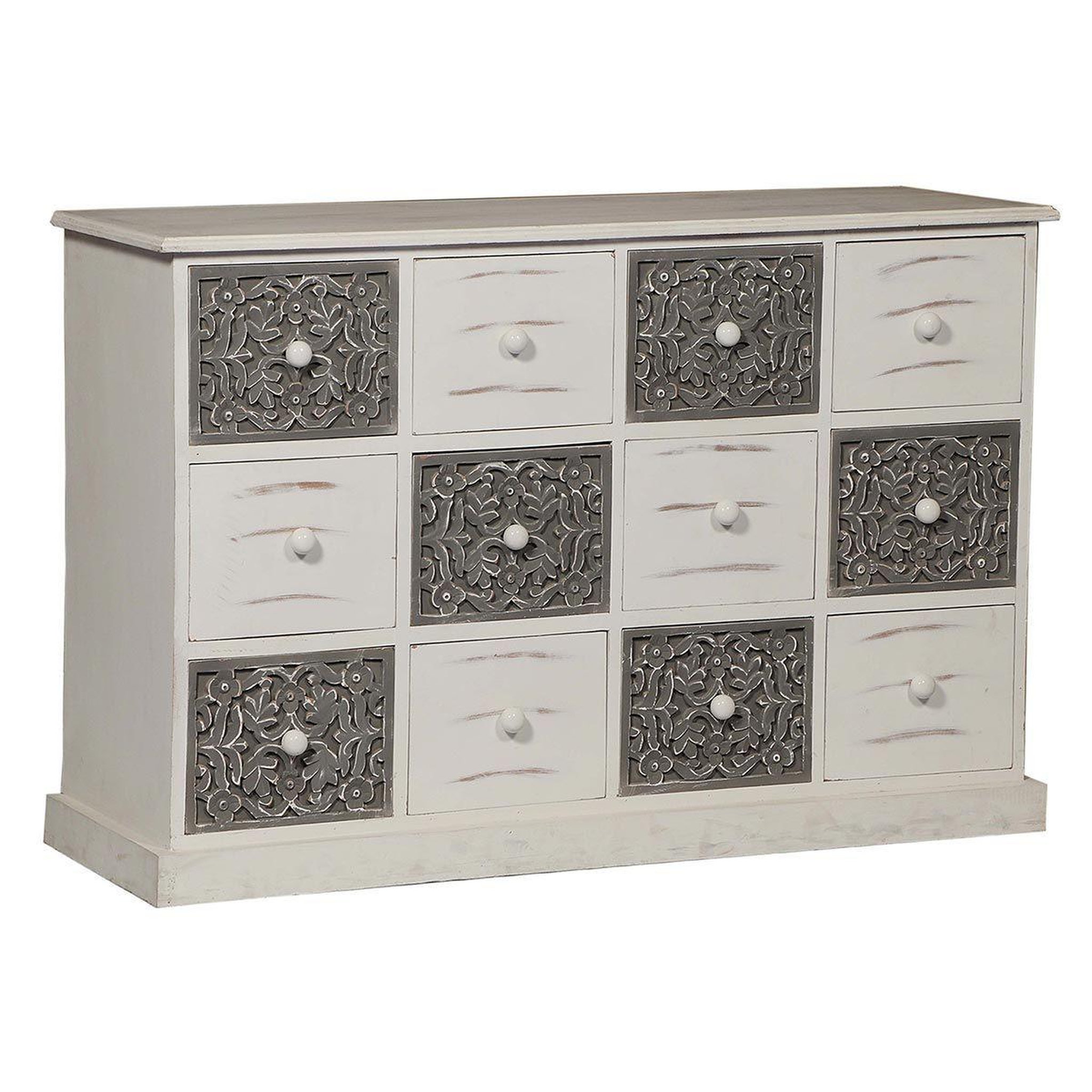Paris Prix Commode design 12 tiroirs  suzy  120cm naturel