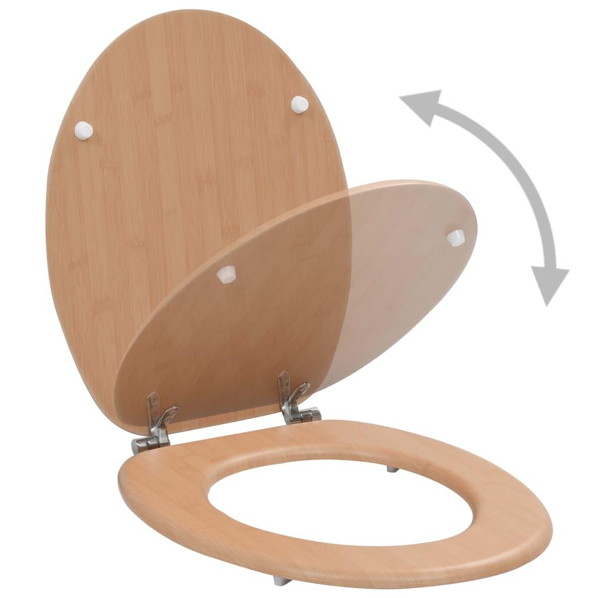 Voir la diapositive 3 : VIDAXL Sieges WC lot de 2 avec couvercles MDF Design de bambou