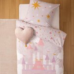 Atmosphera Kids Parure de Lit 2 Pièces  Château  140x200cm Rose