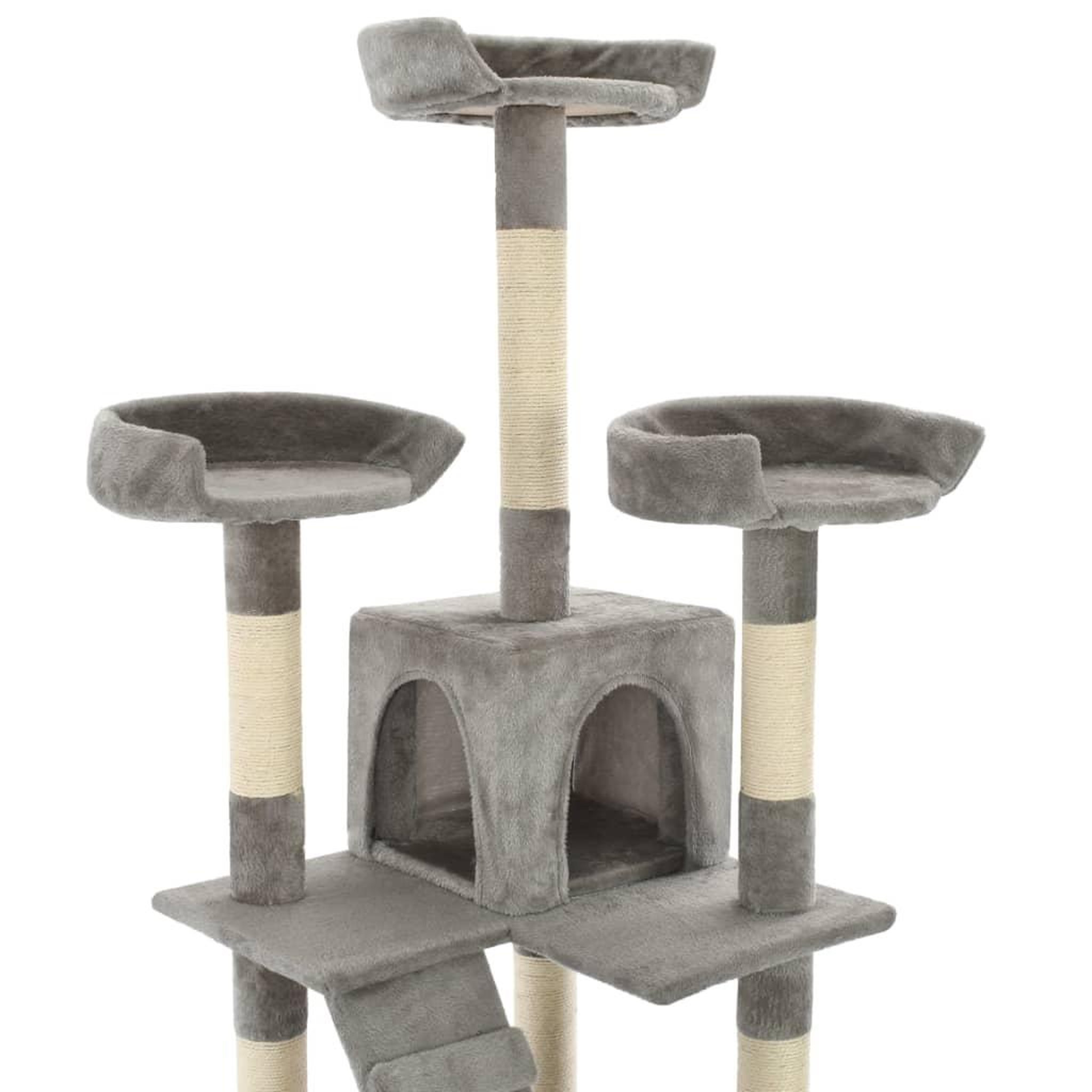 Voir la diapositive 5 : VIDAXL Arbre a chat avec griffoirs en sisal 170 cm Gris