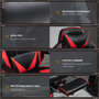 Voir la diapositive 6 : VINSETTO Vinsetto Fauteuil de bureau gamer style baquet racing - pivotant, inclinable - coussin lombaire, tétière, repose-pieds inclus - revêtement synthétique rouge noir