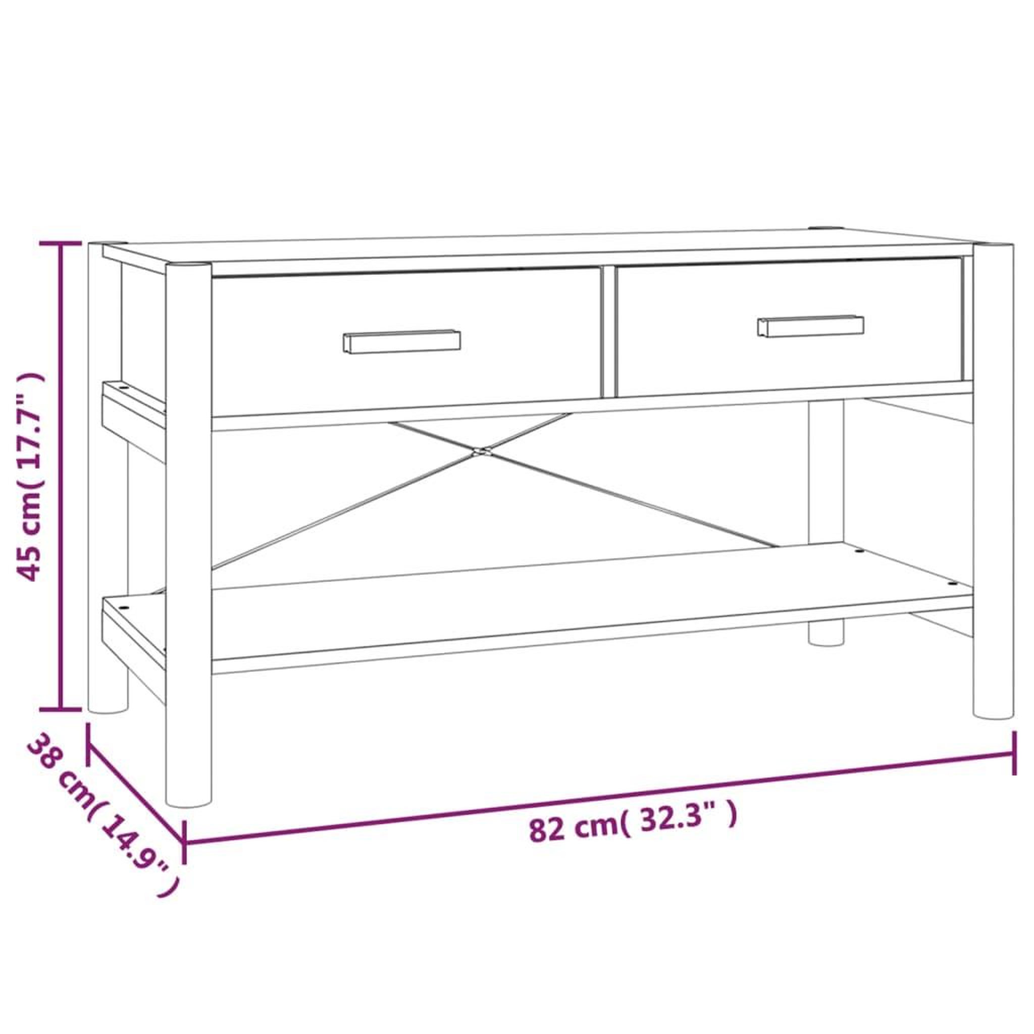 Voir la diapositive 6 : VIDAXL Meuble TV Noir 82x38x45 cm Bois d'ingenierie
