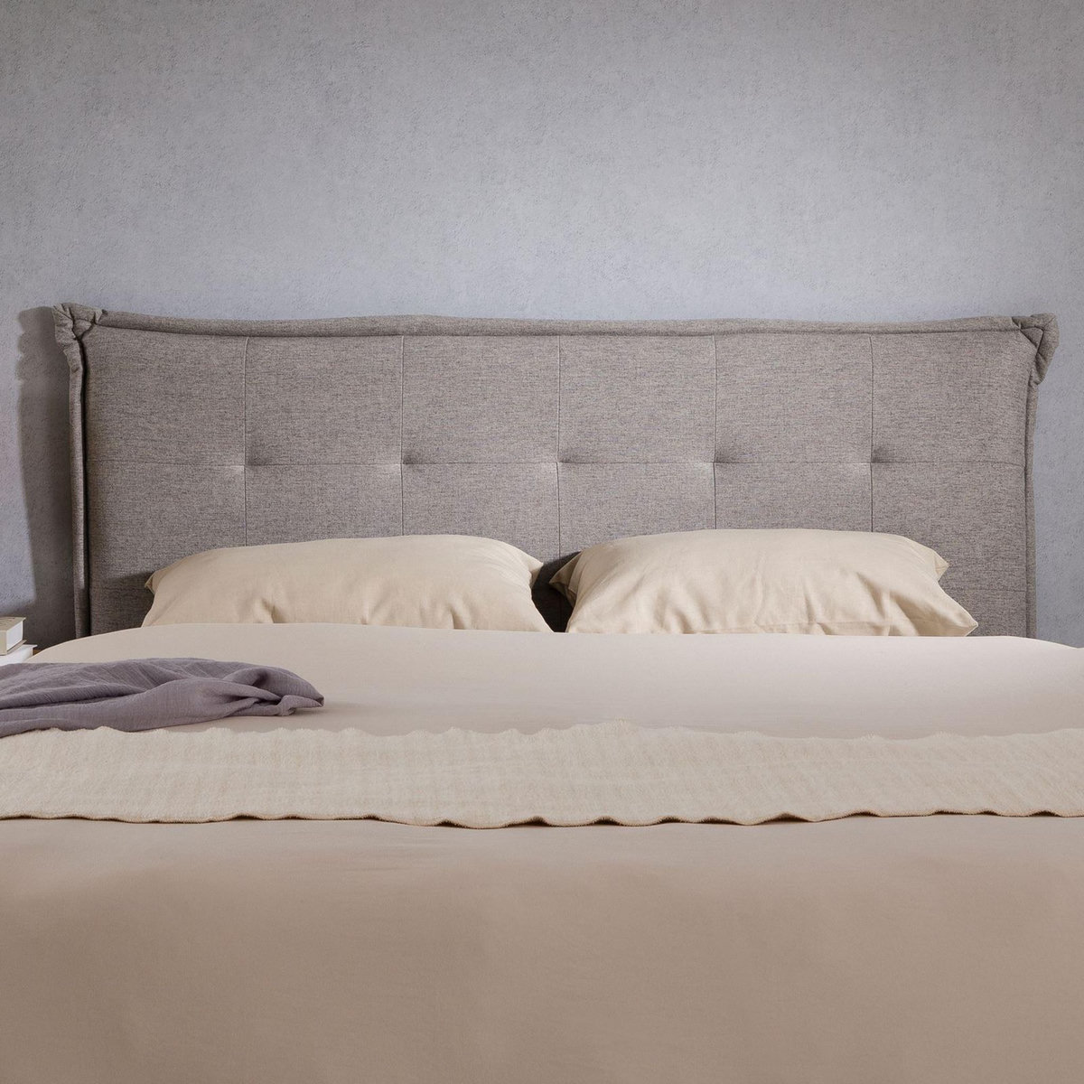 IDIMEX Tête de lit EBEYA 120 capitonnée sur pieds, en tissu