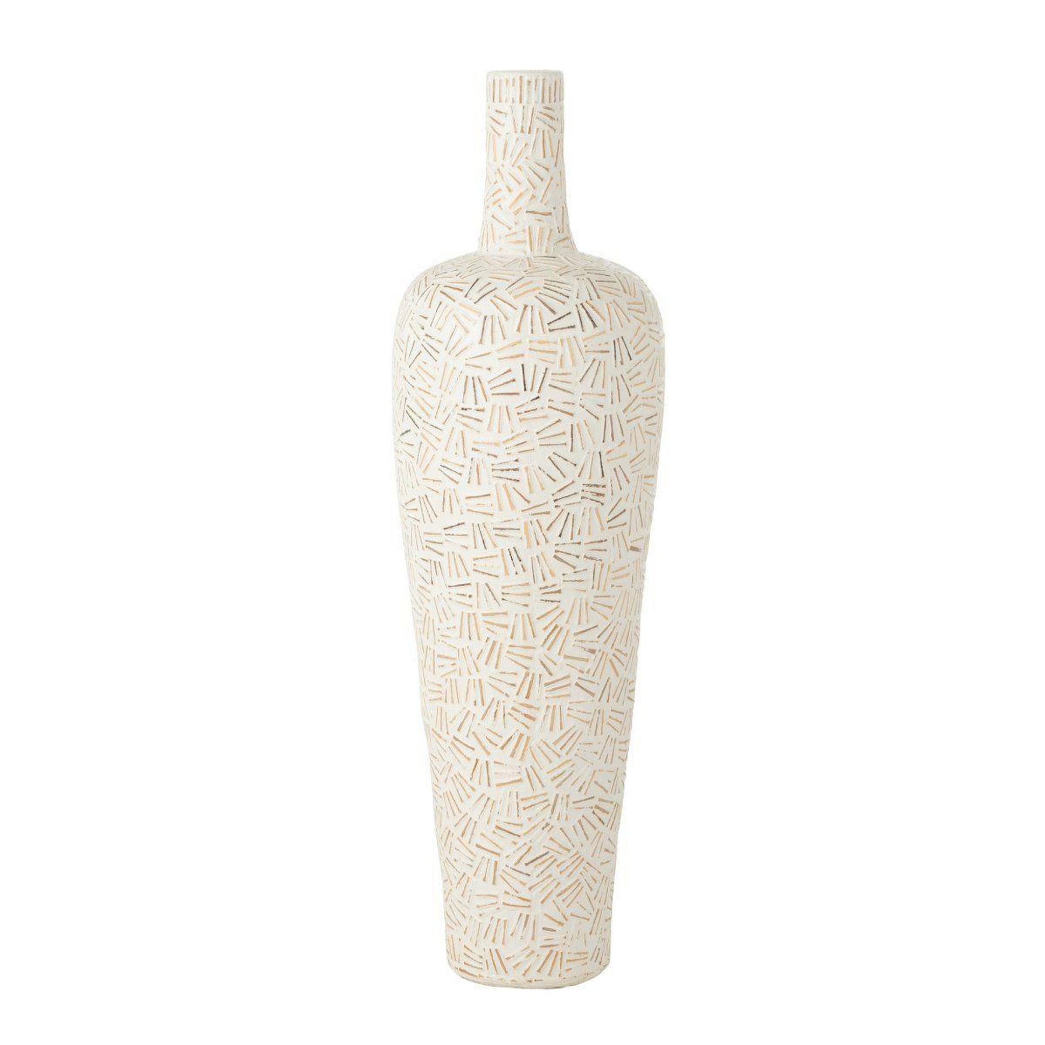 J-LINE Vase déco en ciment  lauwra  100cm blanc