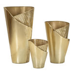 Paris Prix Lot de 3 Vases en Métal  Flosty  75cm Or