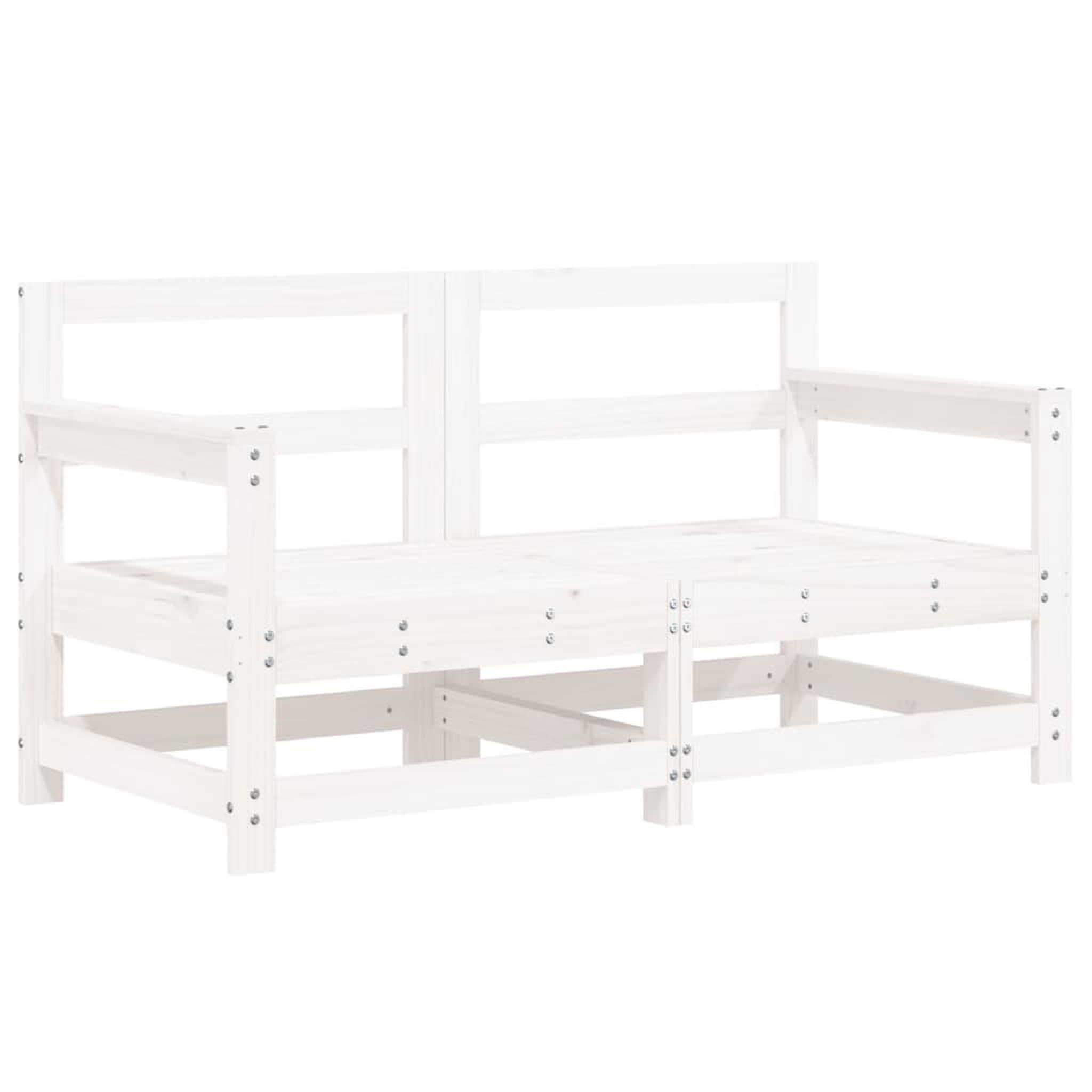 Voir la diapositive 2 : VIDAXL Canapes d'angle de jardin 2 pcs blanc bois de pin massif