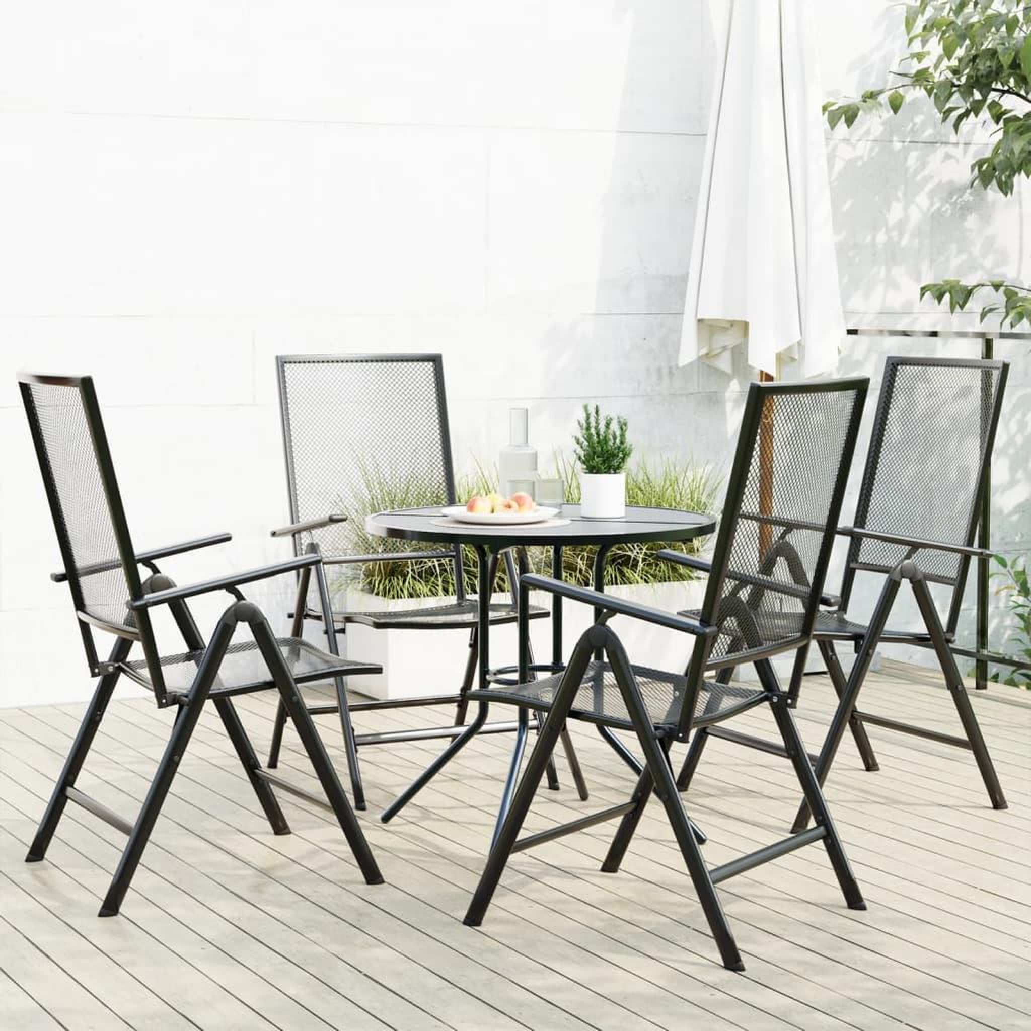 VIDAXL Ensemble de chaises de jardin inclinables 5 pcs anthracite