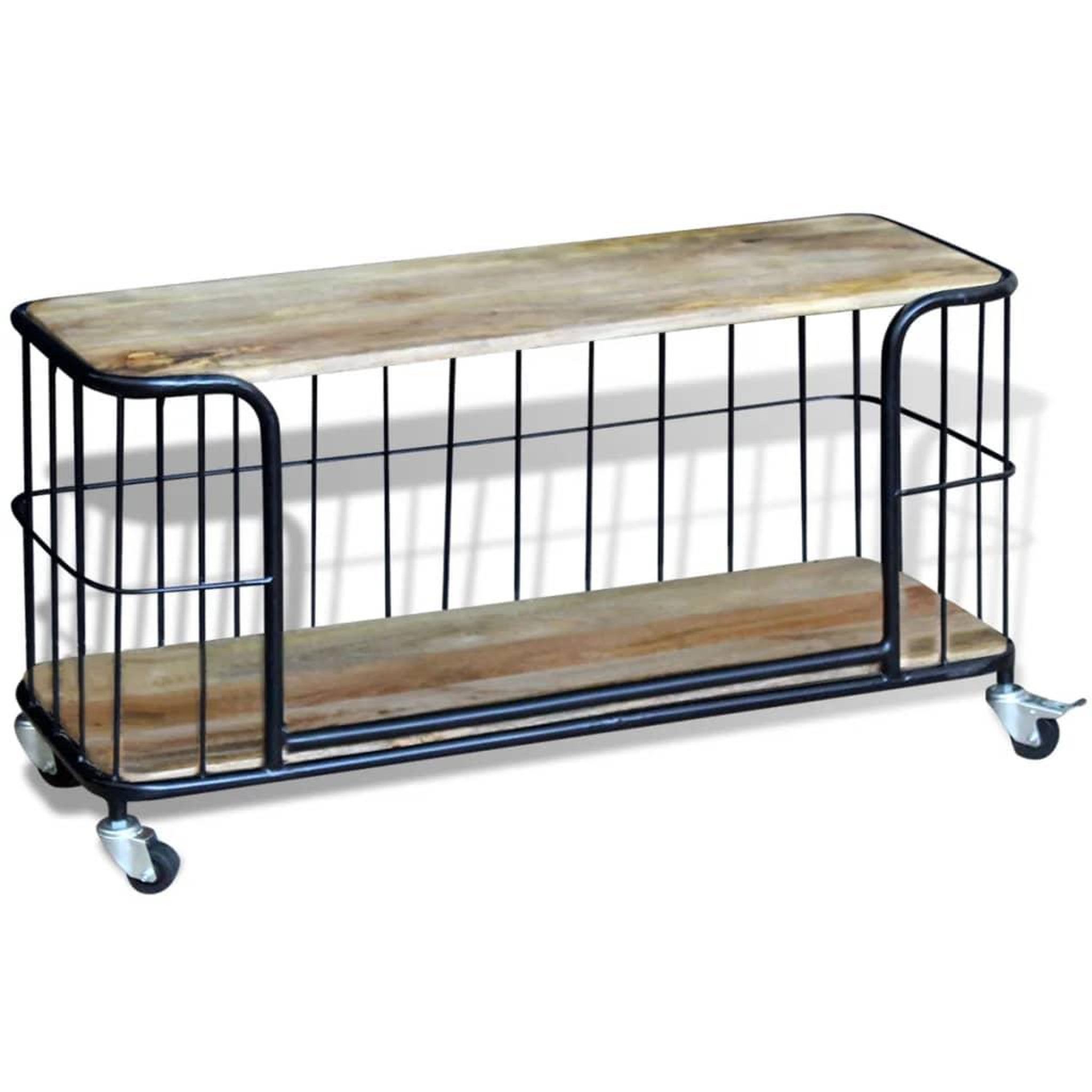 Voir la diapositive 2 : VIDAXL Meuble tv 100x40x45 cm bois de manguier massif