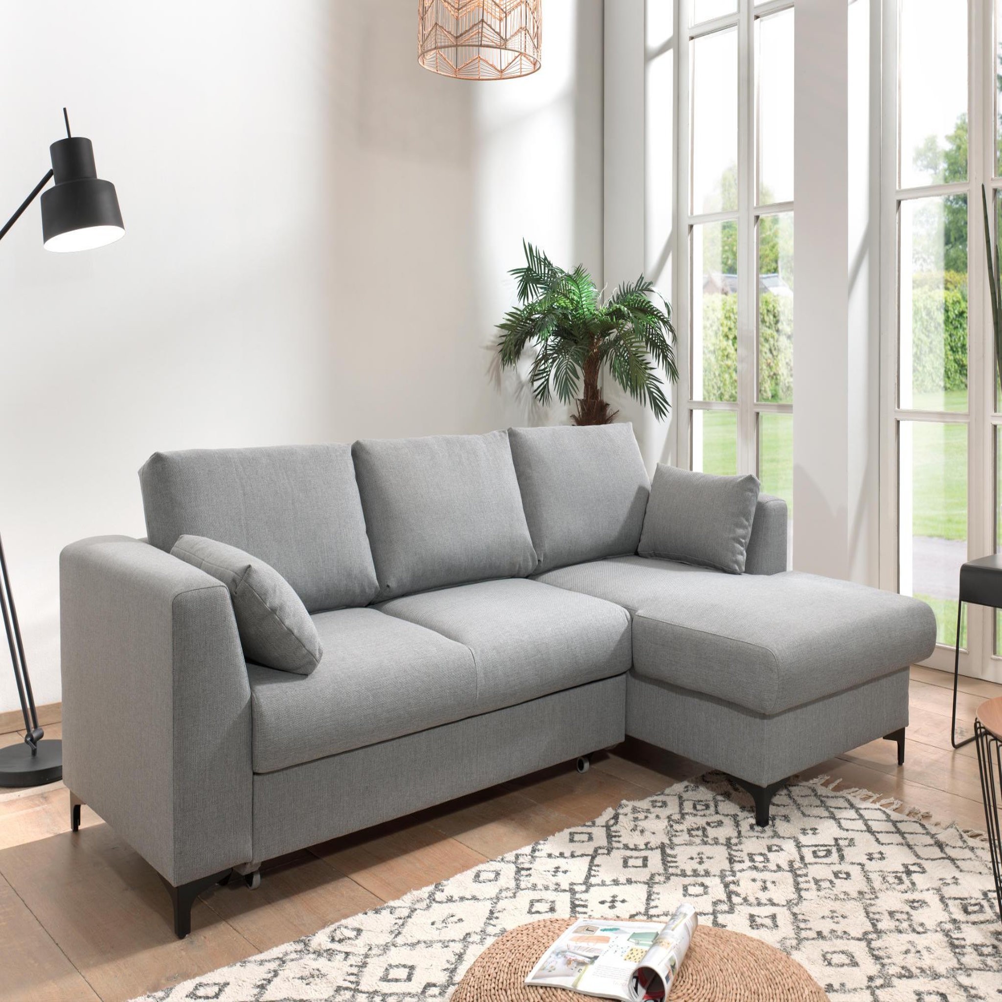 Voir la diapositive 1 : LISA DESIGN Tala - canapé d'angle droit - convertible avec coffre - 4 places - en tissu