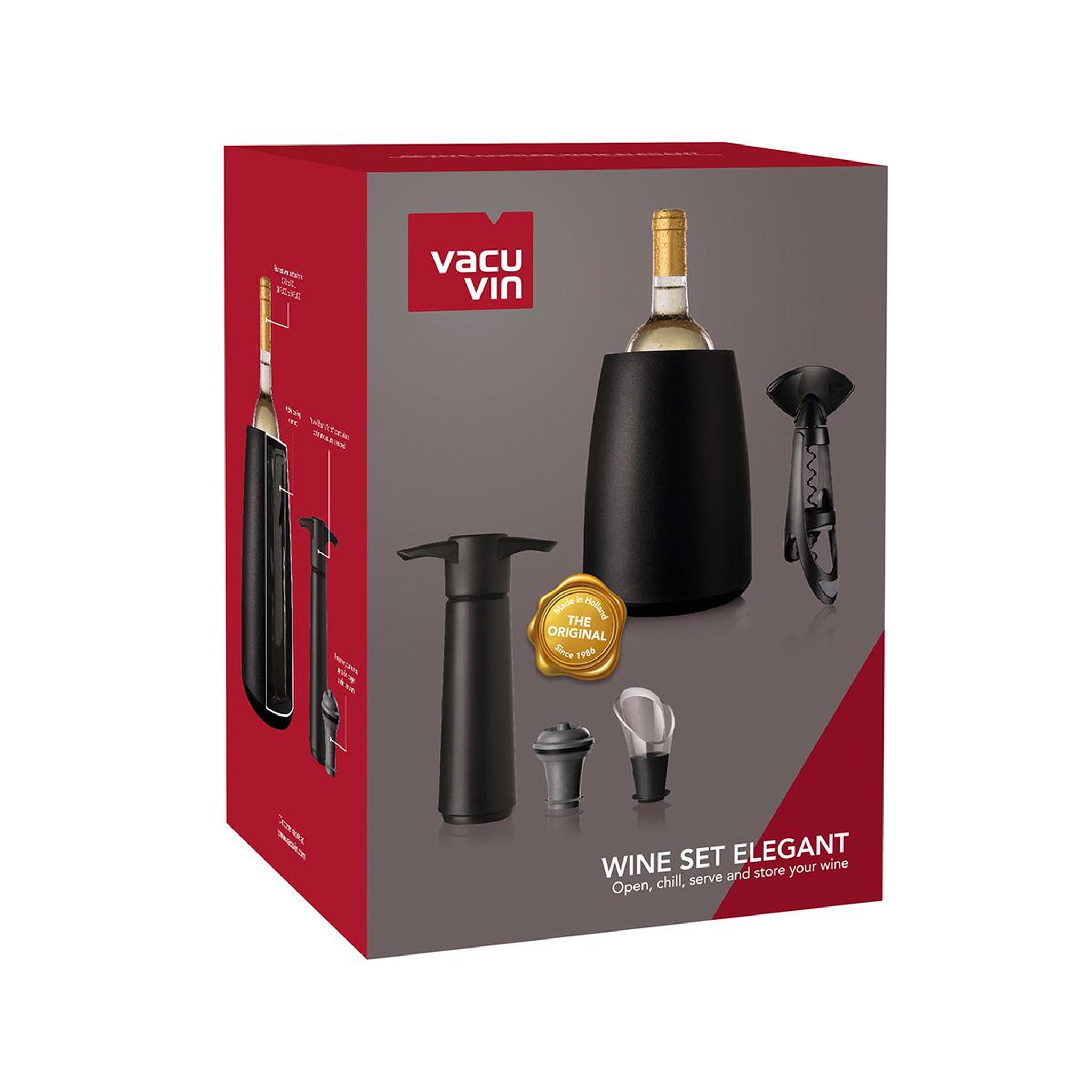Voir la diapositive 2 : Vacu vin Coffret vin élégant 5 accessoires - 3890660