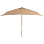 Voir la diapositive 3 : VIDAXL Parasol d'exterieur avec mat en bois 200 x 300 cm taupe