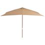 Voir la diapositive 3 : VIDAXL Parasol d'exterieur avec mat en bois 200 x 300 cm taupe