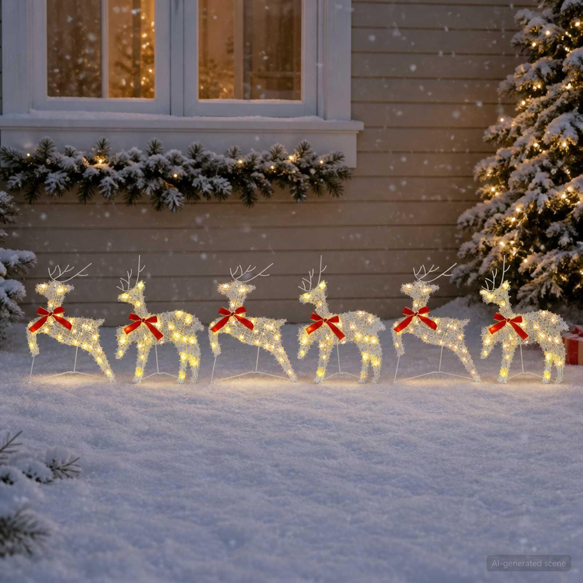 Voir la diapositive 4 : VIDAXL Renne de Noël 6 pc 120 LED Blanc chaud