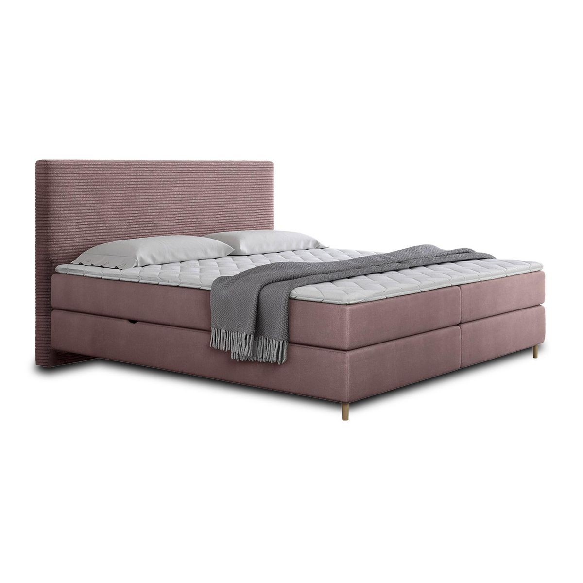 BEST MOBILIER Rafaela - lit boxspring - 180x200 - coffres et surmatelas inclus - en velours