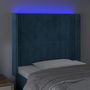 Voir la diapositive 4 : VIDAXL Tete de lit a LED Bleu fonce 103x16x118/128 cm Velours