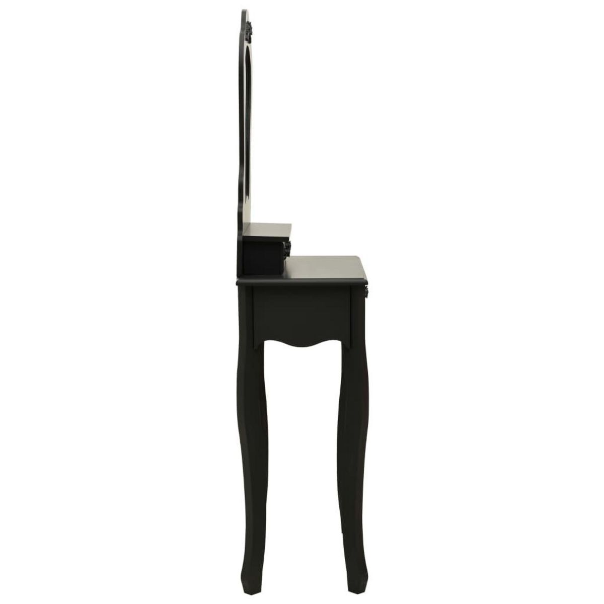 VIDAXL Ensemble de coiffeuse avec tabouret Noir 50x59x136 cm Paulownia