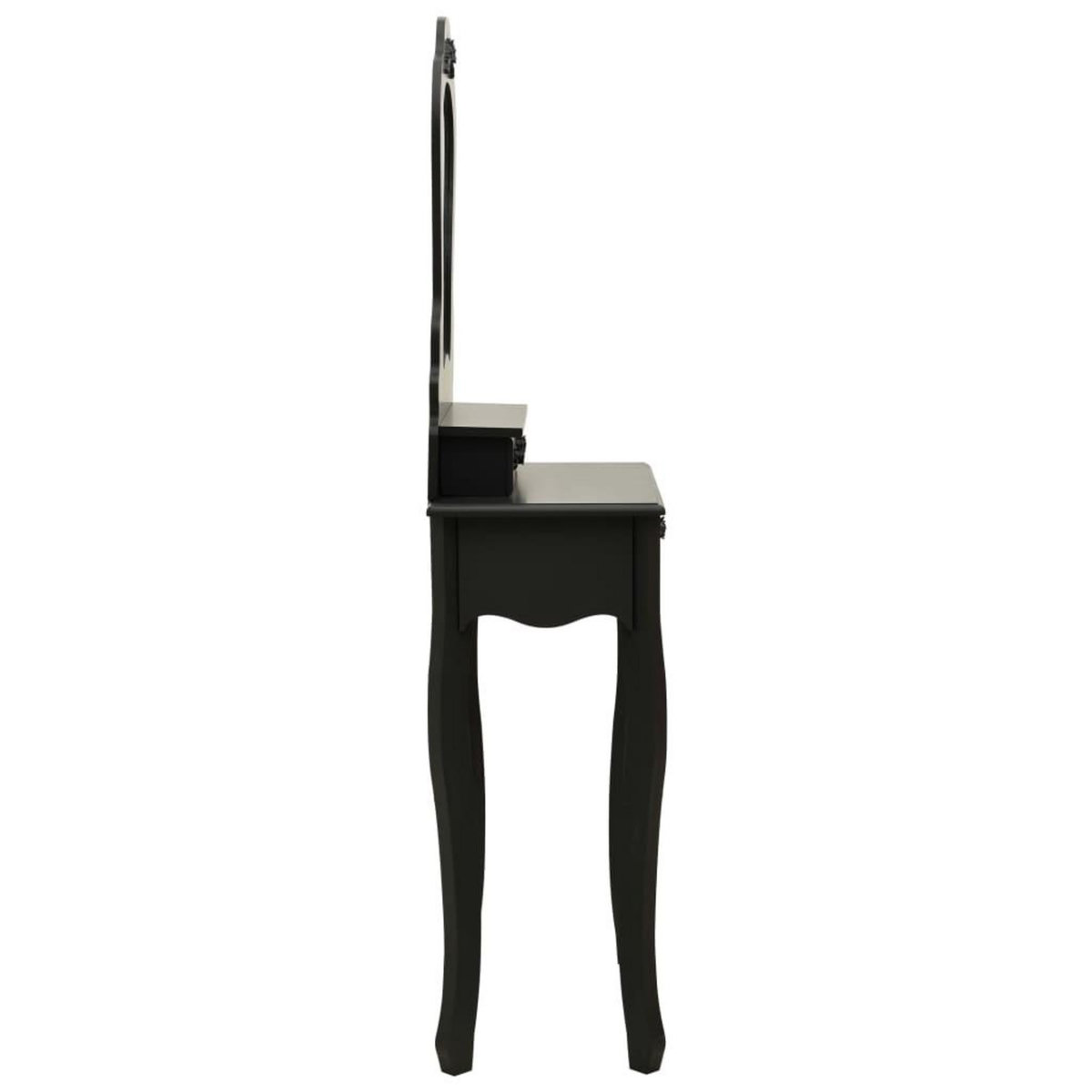 VIDAXL Ensemble de coiffeuse avec tabouret Noir 50x59x136 cm Paulownia