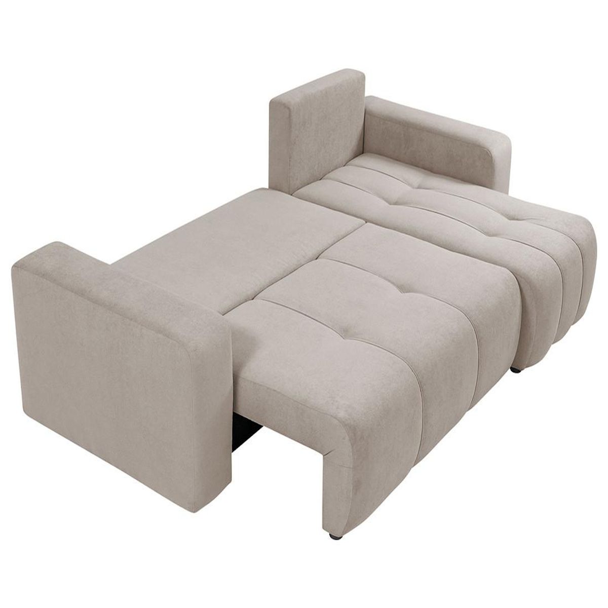 BEST MOBILIER Nicole - canapé d'angle réversible 4 places convertible avec coffre en tissu