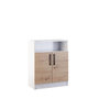 Voir la diapositive 1 : BEST MOBILIER Hayato - commode - effet bois et blanc - 80 cm
