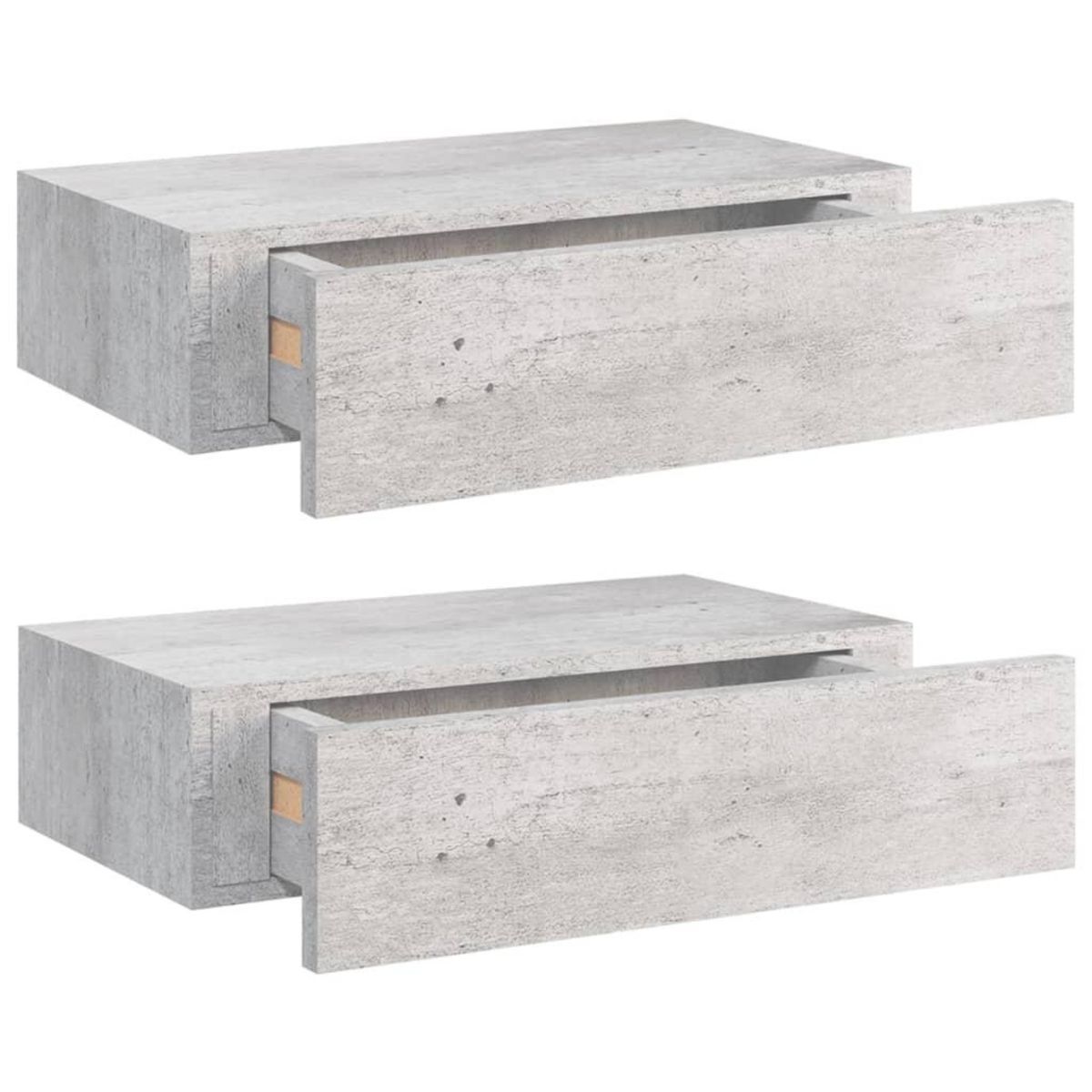 VIDAXL Etageres a tiroir murales 2 pcs Gris beton 40x23,5x10 cm MDF