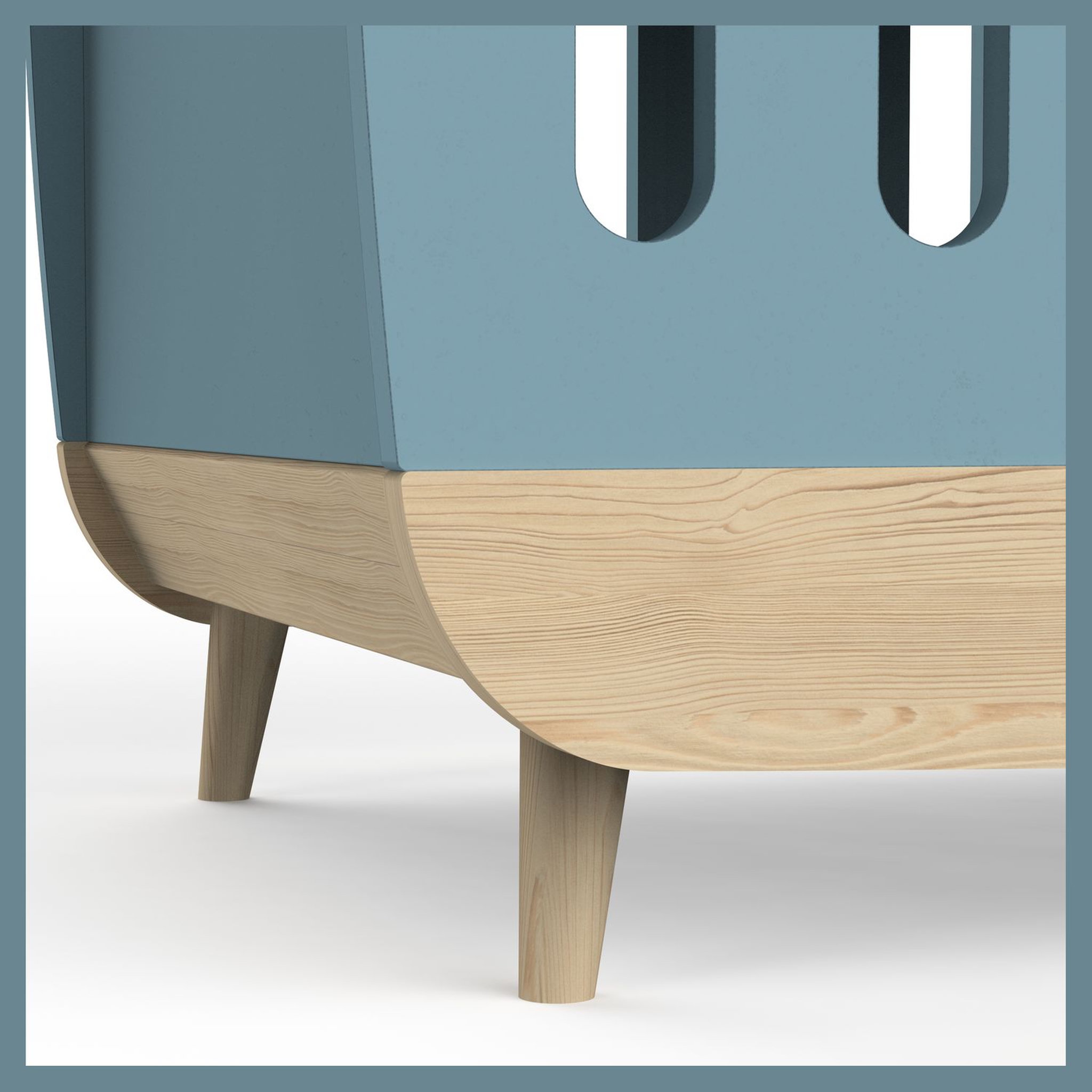 Voir la diapositive 3 : Lit bébé 60x120 cm sommier 3 positions bleu LINIA 