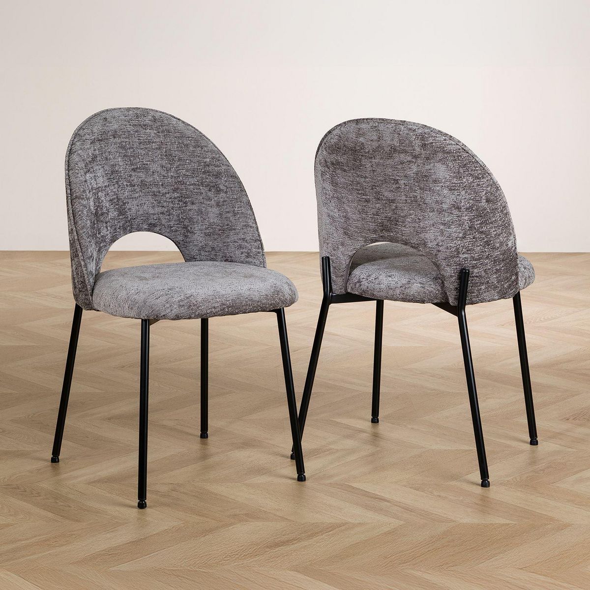 IDIMEX Lot de 2 chaises SERENA en tissu